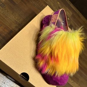 Girls sling back purple and multi color Uggs
